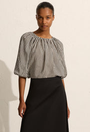 Stripe Cocoon Blouse - Ink Stripe - Matteau